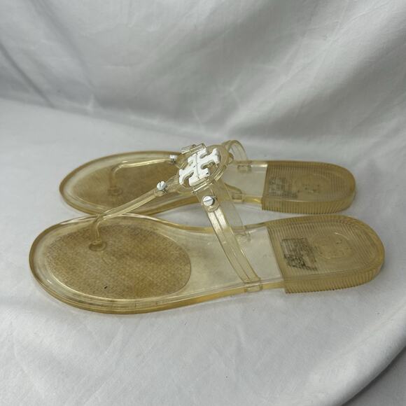 Tory Burch Mini Miller Thong Sandals Size 6 Jelly Flip Flops Travel Cruise Beach - Picture 3 of 5